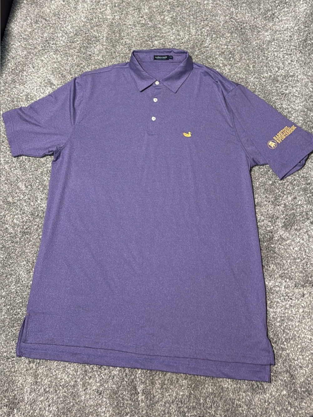 Southern Marsh Men's XL Purple Polo with Yellow Embroidery Barstool